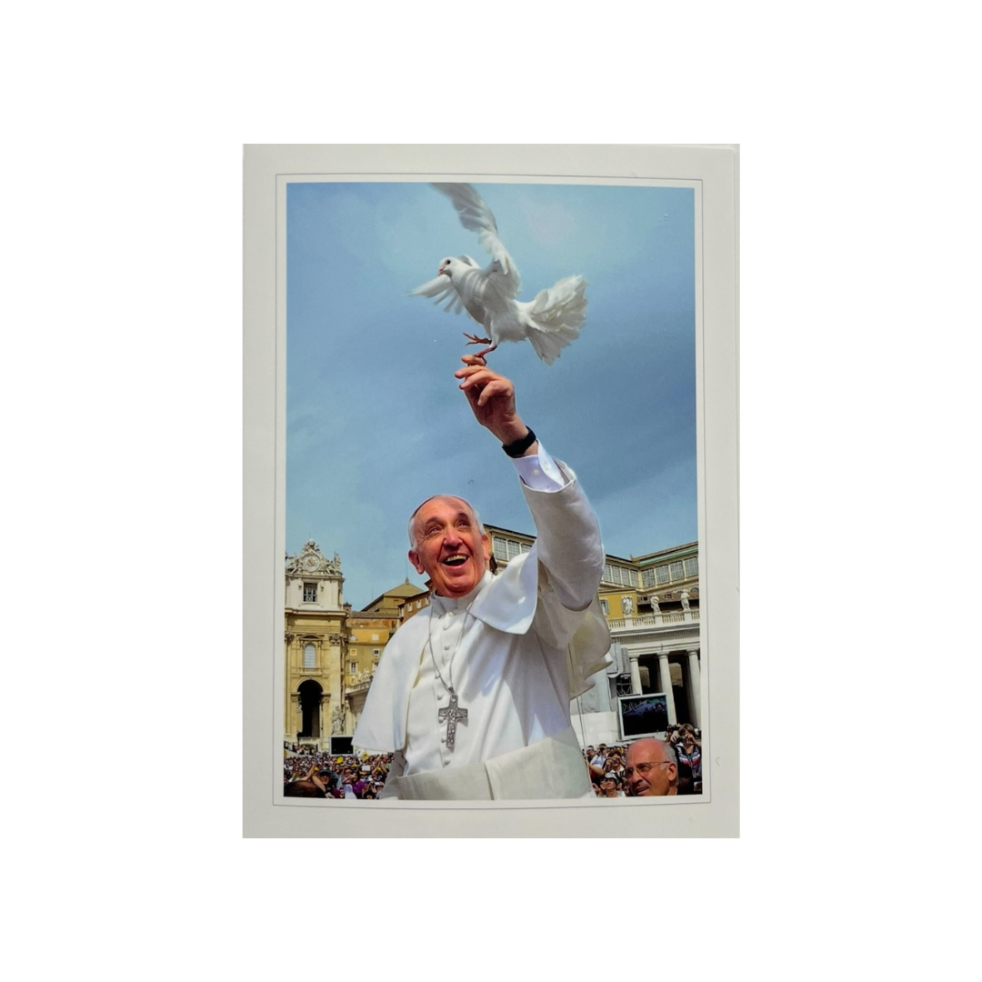 Card Pope Francis And Dove