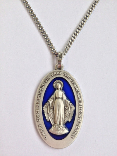 Blue Miraculous Medal Pendant