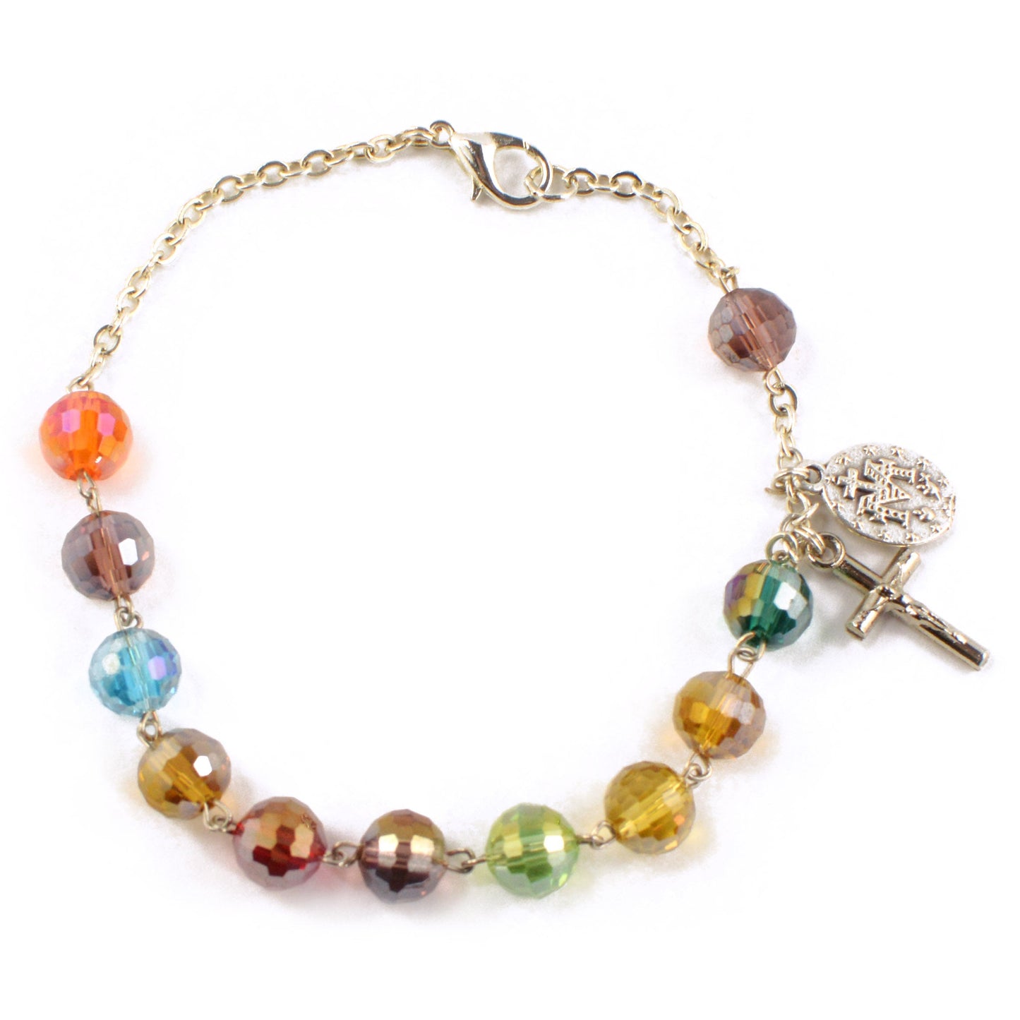 Multicolour Crystal Rosary Bracelet