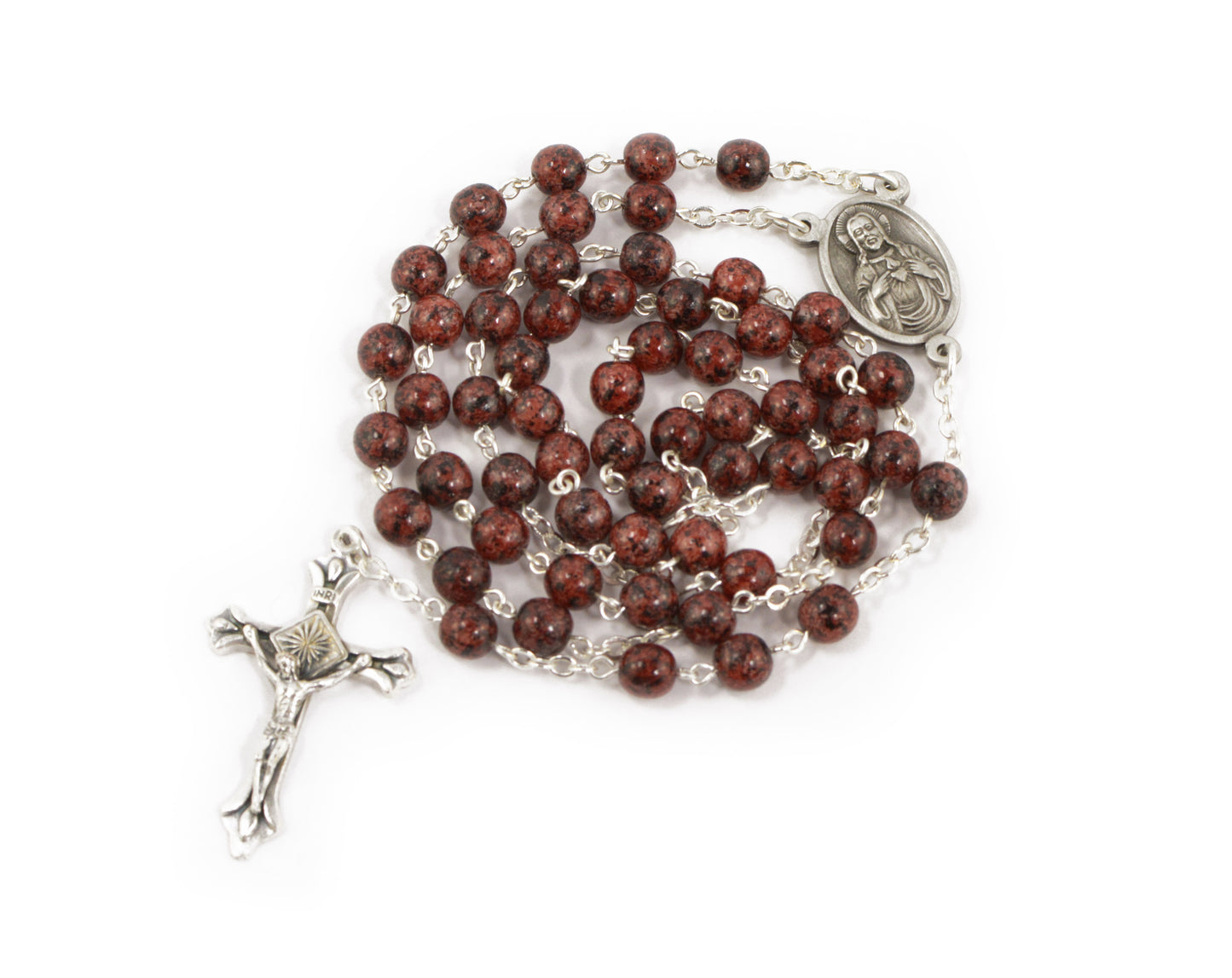 Bohemian Glass Rosary with the Scapular Medal