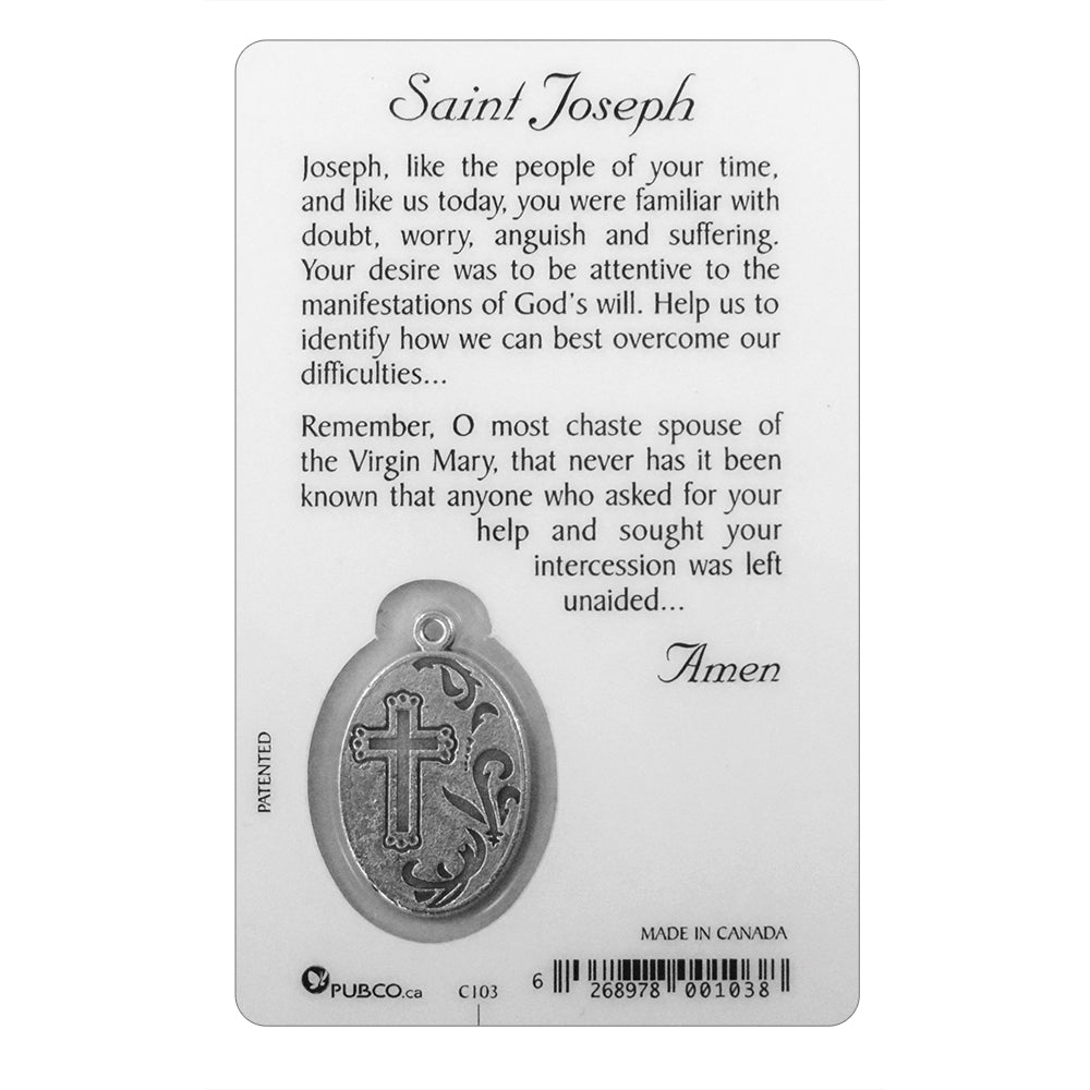 St-Joseph - Prayer Card With Medal