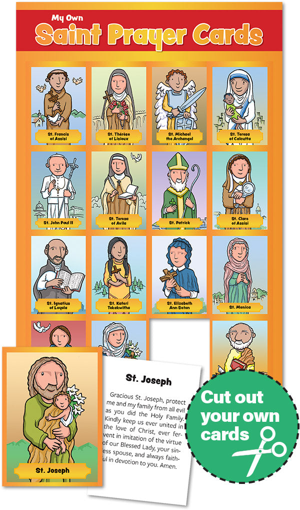 My Own Saint Prayer Cards - Activity Sheet of 16 Saints
