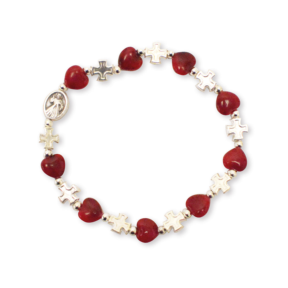 Divine Mercy Red Heart Bracelet