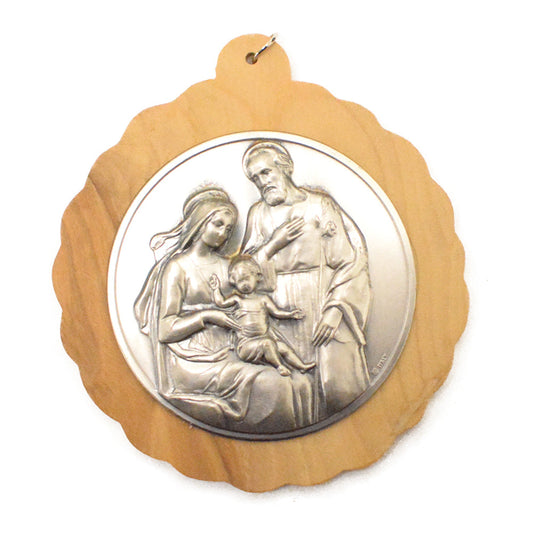 Holy Family Ornament in Olive Wood