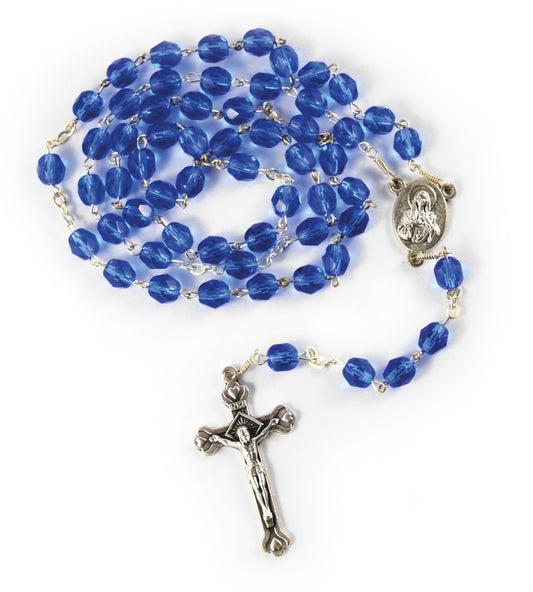 Sapphire Rosary with Pin