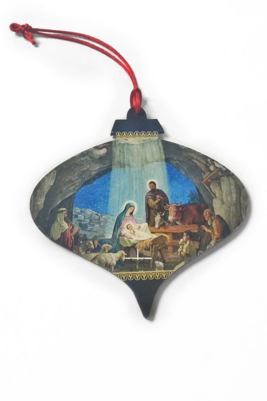 5" Wooden Nativity Ornament