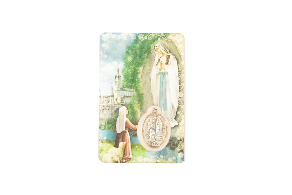 Our Lady of Lourdes prayer card