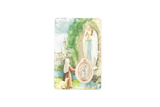 Our Lady of Lourdes prayer card