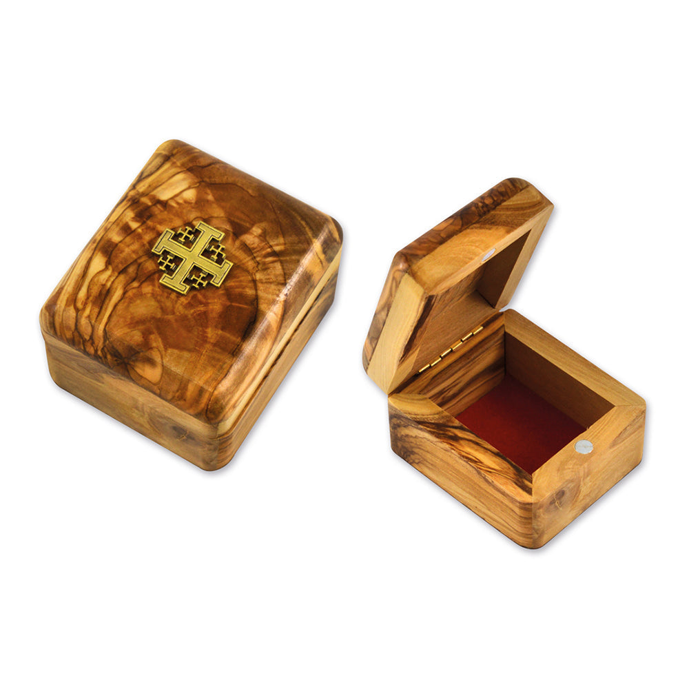 ROSARY BOX WITH JERUSALEM CROSS