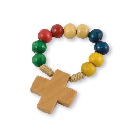 WOODEN CROSS AND MISSIONARY ROSETTE FOR CHILDREN