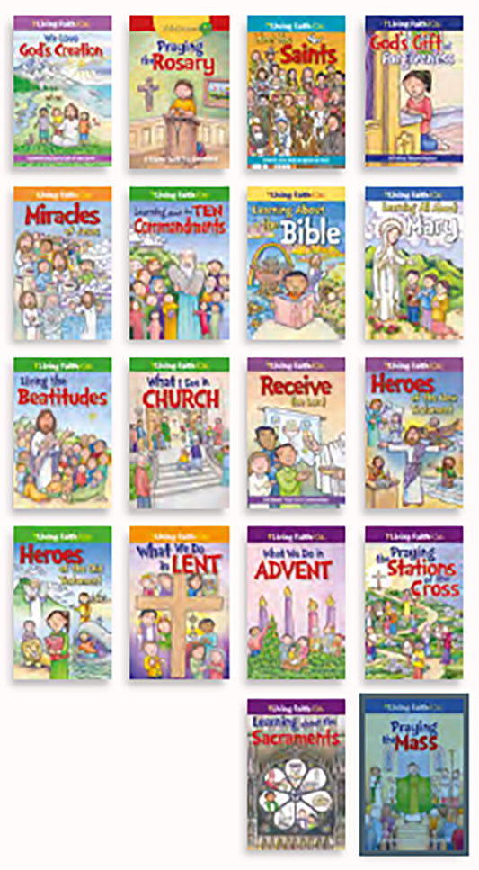 LIVING FAITH KIDS STICKER BOOKLETS (SET OF 18 TITLES)