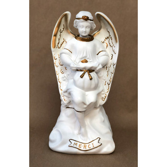 ANGEL THANK YOU 15" WHITE/GOLD IN RESIN