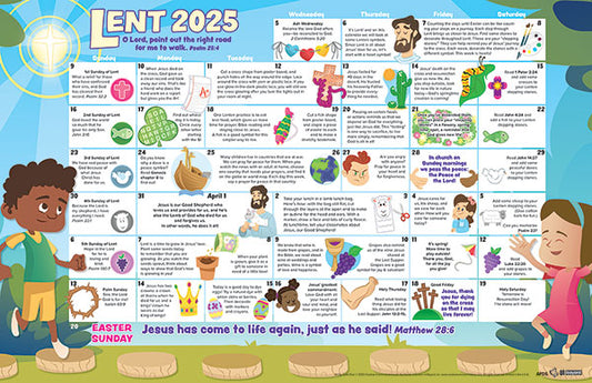 Daily Lent 2025 Calendar for Kids (Set of 50)