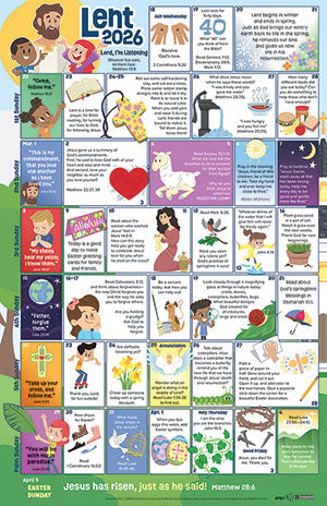 Daily Lent 2026 Calendar for Kids (Set of 50)