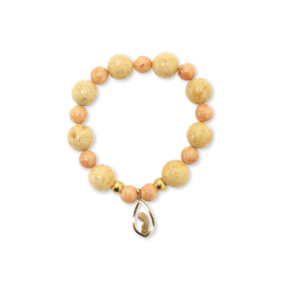 Bracelet with beige semi-precious stones