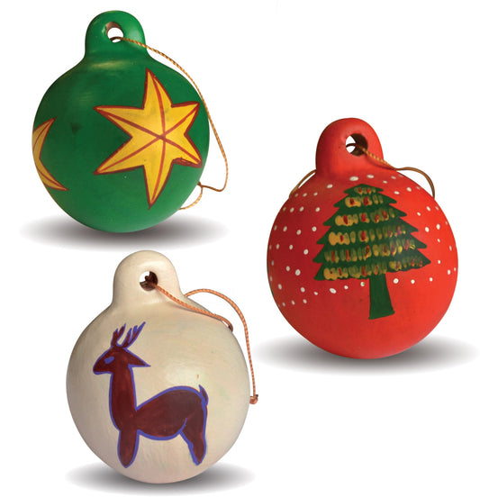 Set of 3 colorful Christmas balls