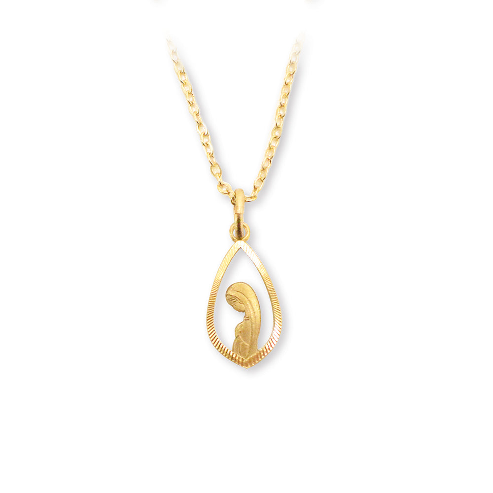 Mary pendant on gold chain