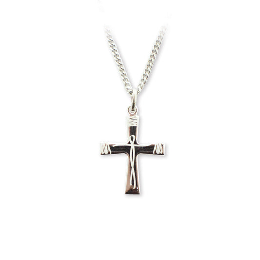 Cross pendant with silver chain