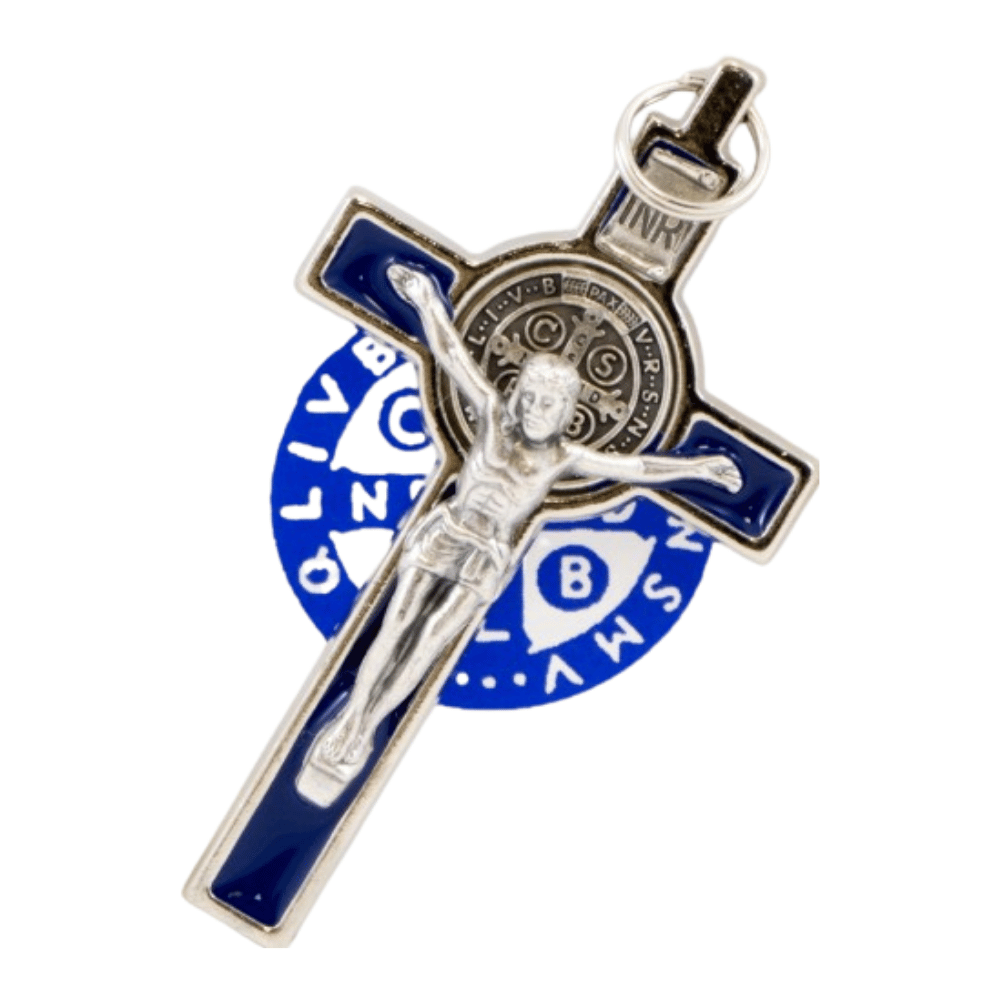 3" St Benedict blue cross