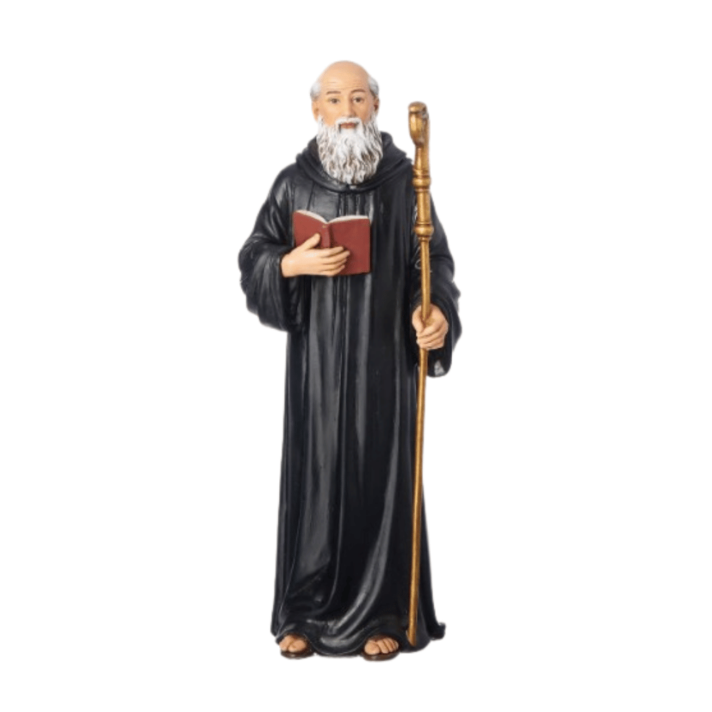 6.5" St Benedict resin figure