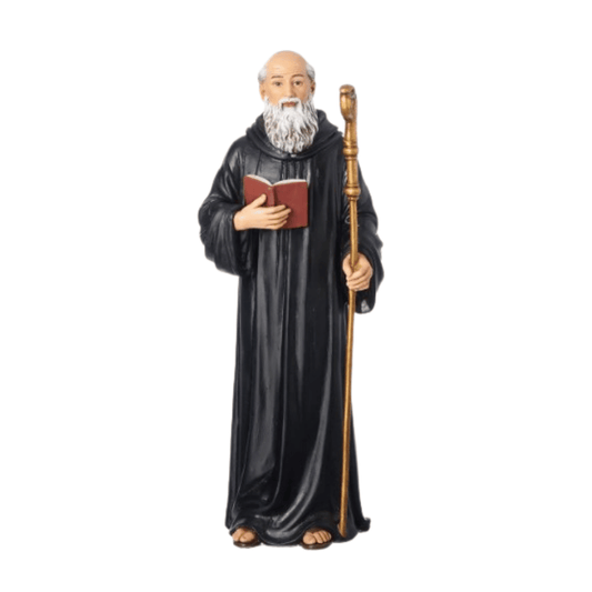 6.5" St Benedict resin figure