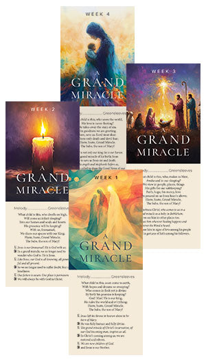 A Grand Miracle Advent Litanies with Sheet Music  (4 designs - Sold in Set of 50)