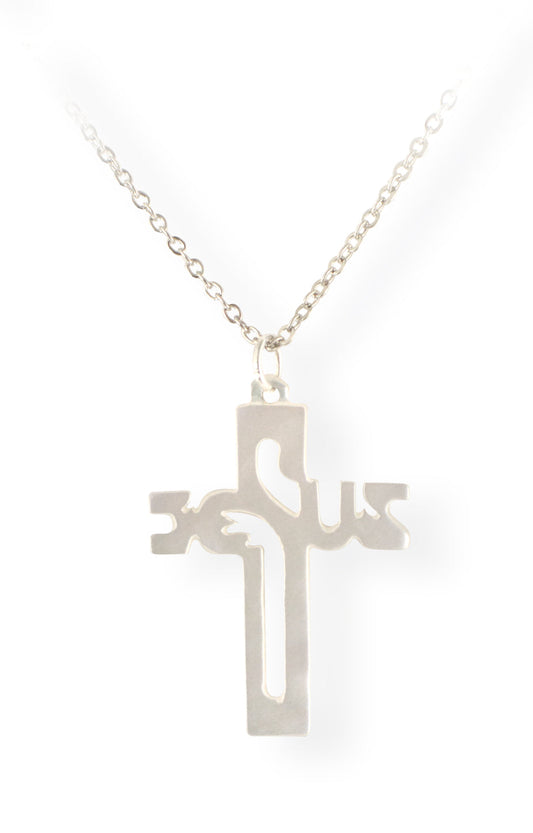 STYLIZED MOTHER-OF-PEARL CROSS PENDANT