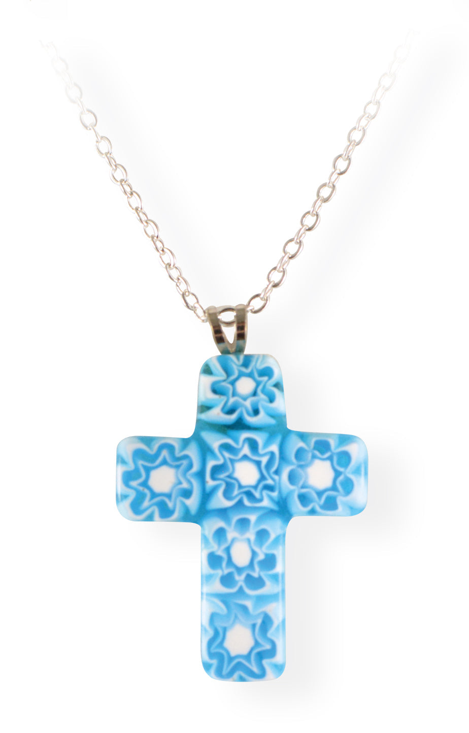 TURQUOISE MURANO CROSS PENDANT