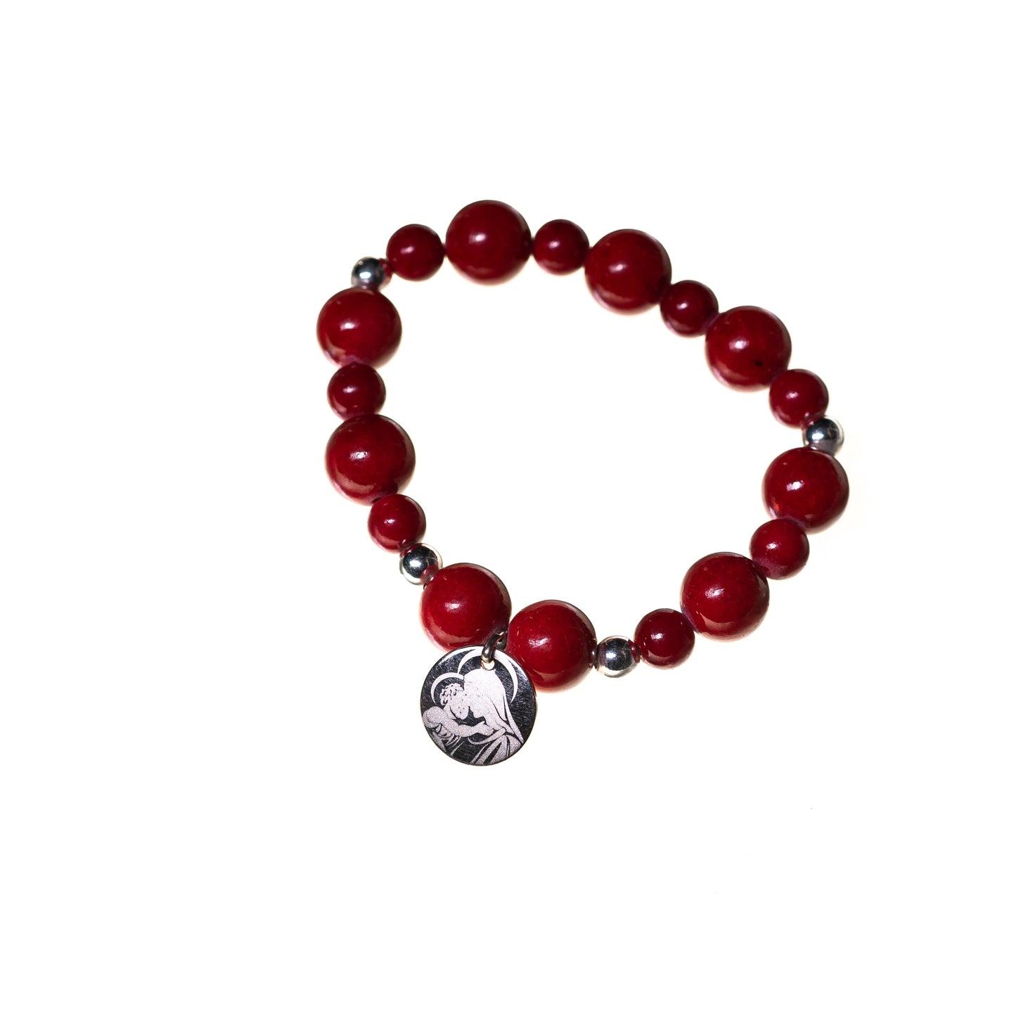 Red semi-precious stone bracelet