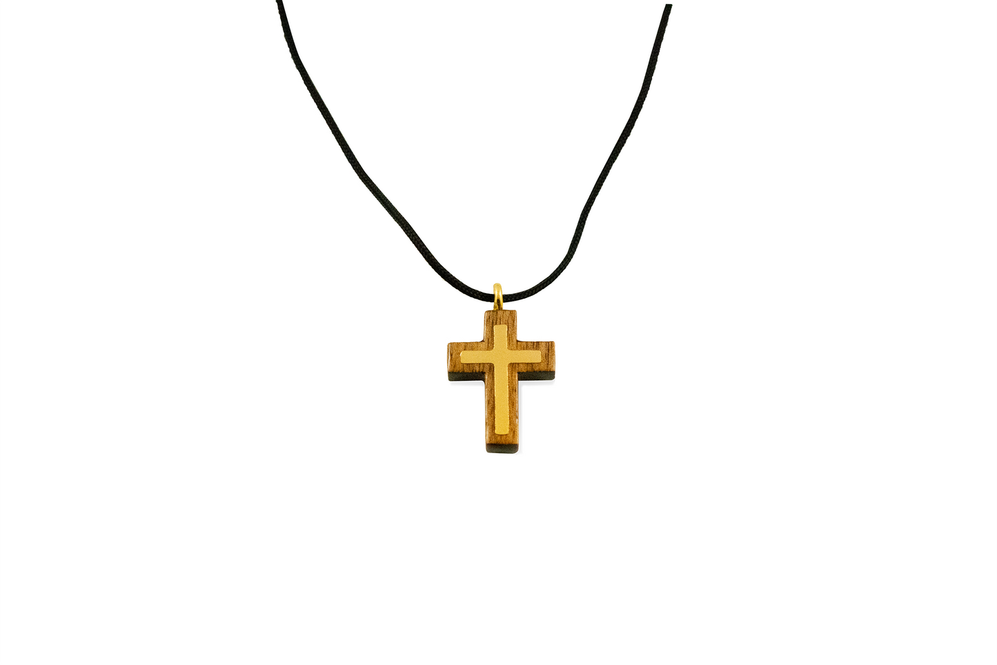 BLACK WALNUT CROSS WITH GOLD INSERTION