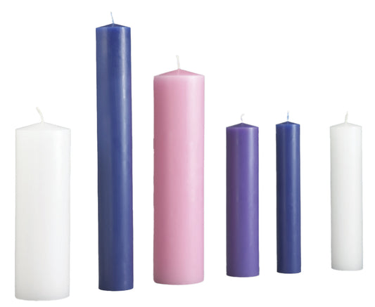 A40920T 4 Advent Candle 2"X9" TENEX 3 purple, 1 pink