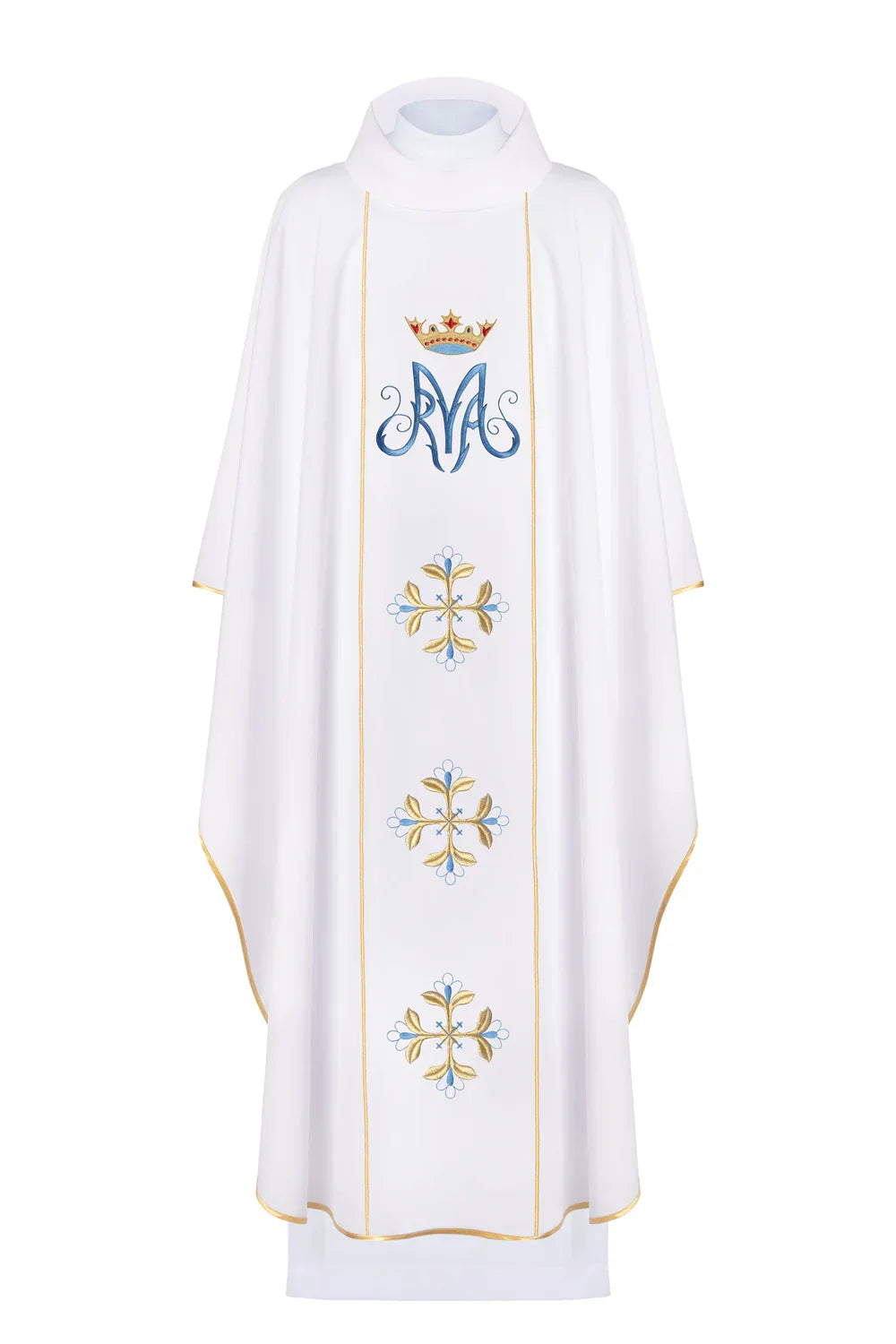 WHITE MARIAN CHASUBLE