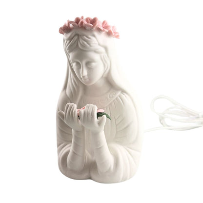 Virgin Mary Night Light with Pink Crown