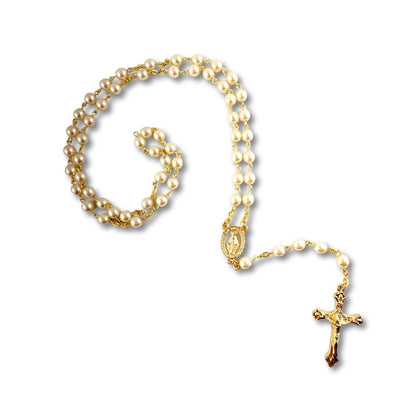 Cream-Coloured Miraculous Rosary