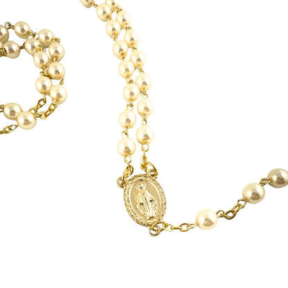 Cream-Coloured Miraculous Rosary