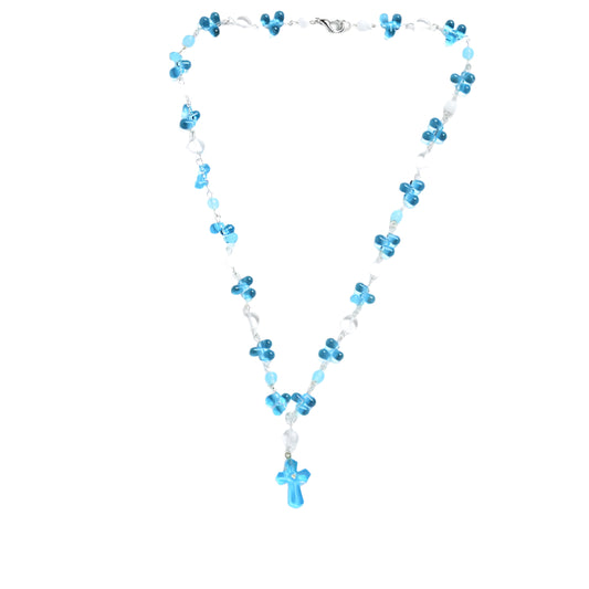 Necklace Glass Turquoise Chain