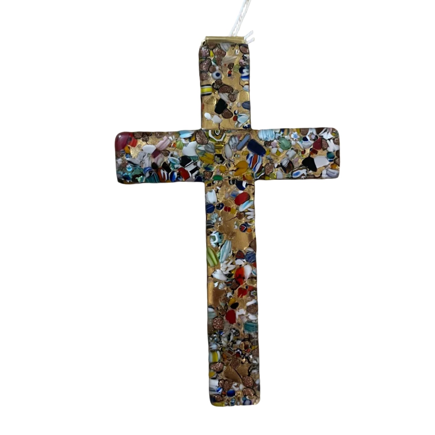 Wall cross multi-colored in murano glass