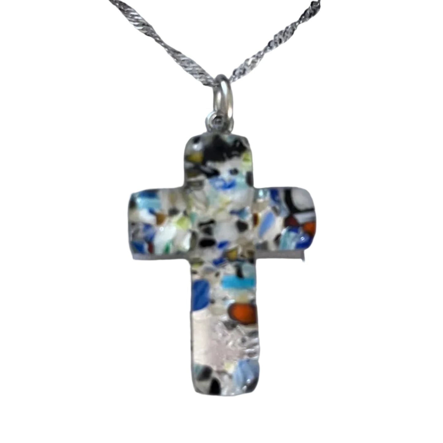 Murano glass cross necklace