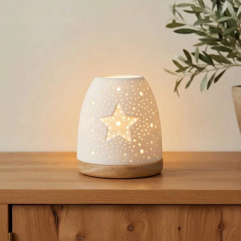 Ceramic tea light holder-star model