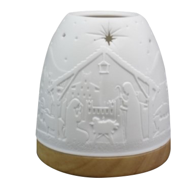 Ceramic tea light holder-Nativity model