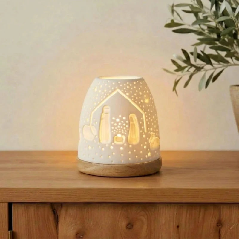 Ceramic tea light holder emany-Nativity model