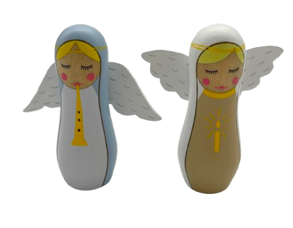 Nativity in wood Howoki two angels