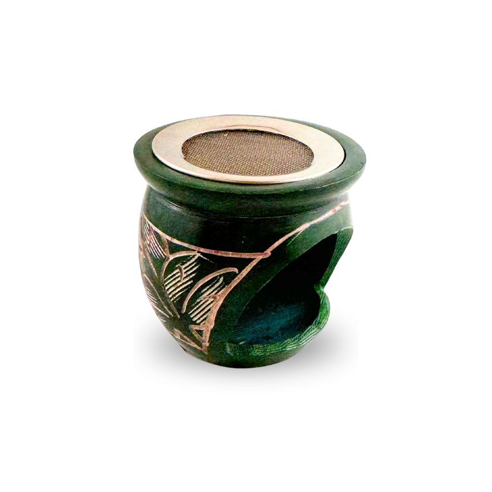 Small soapstone incense burner for grain incense