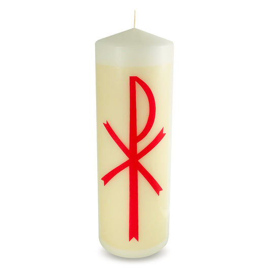 Peace candle 3" x 9" with red PAX design