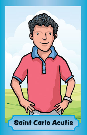 Saint Carlo Acutis Prayer Card for Kids (Set of 50)