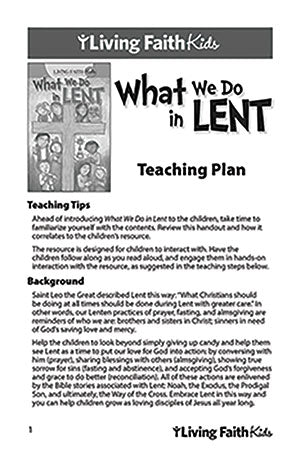 TG: LFK WHAT WE DO IN LENT