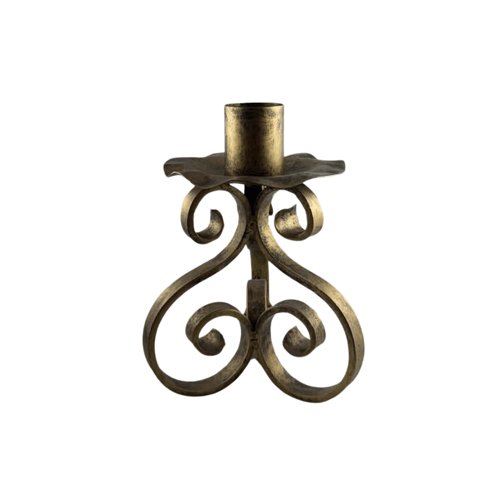 Bronze finish iron candlestick