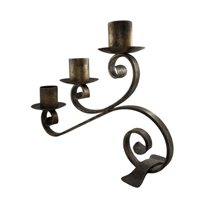 Bronze finish iron 3 branch candlestick