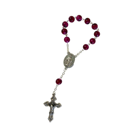 Magenta rosary with cross