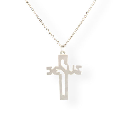 MOTHER OF PEARL CROSS ON CHAIN